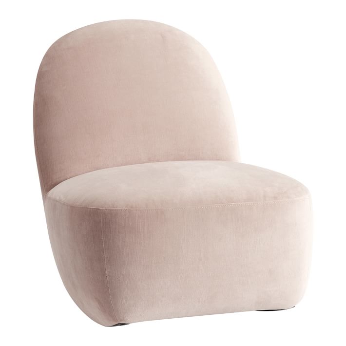 Lustre Velvet Dusty Blush Rocking Lounge Chair