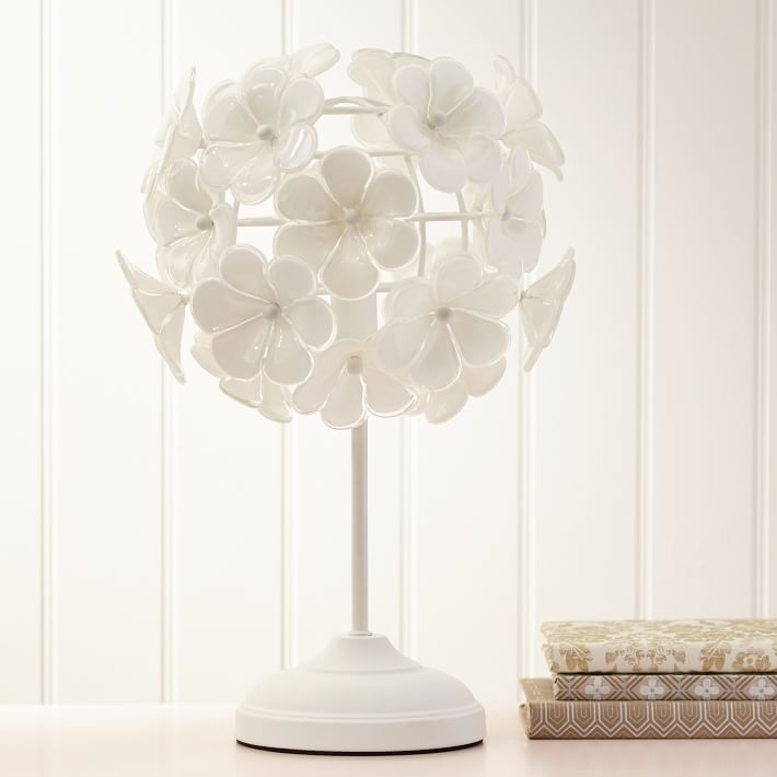Glass Floral Table Lamp