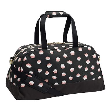 The Emily & Meritt Black Leopard Dot Duffle | Teen Luggage | Pottery ...