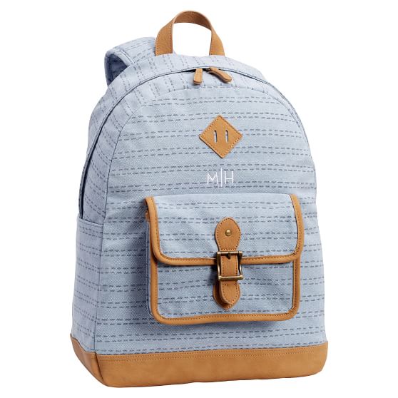 Dusty Blue Dashing Stripe Teen Backpack | Pottery Barn Teen