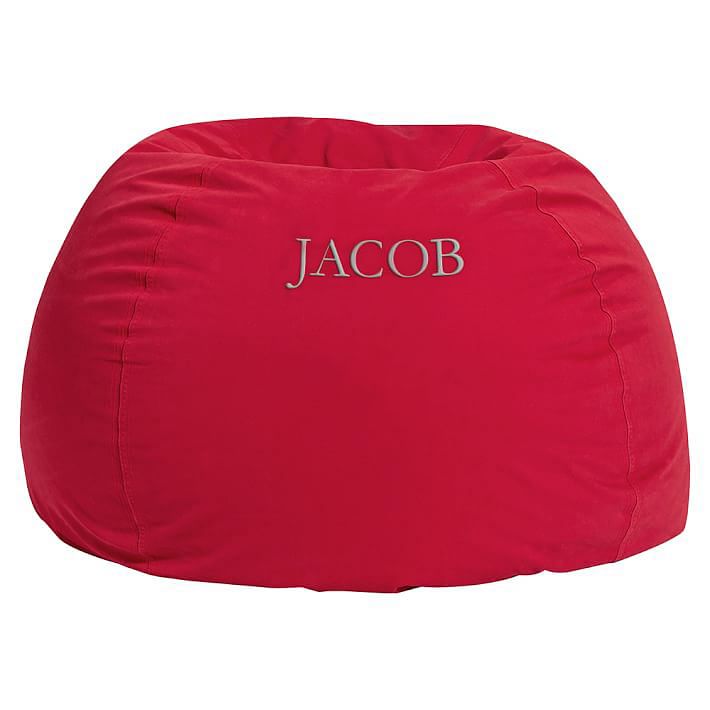 Washed Twill Beanbag, Red, Large Slipcover