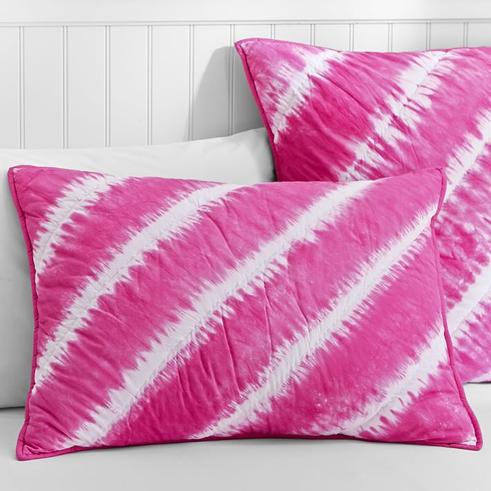 Tahiti Tie Dye Quilt, Standard Sham, Pink Magenta
