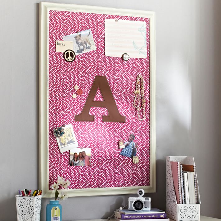 Pink Magenta + Coffee Framed Vertical Pinboard