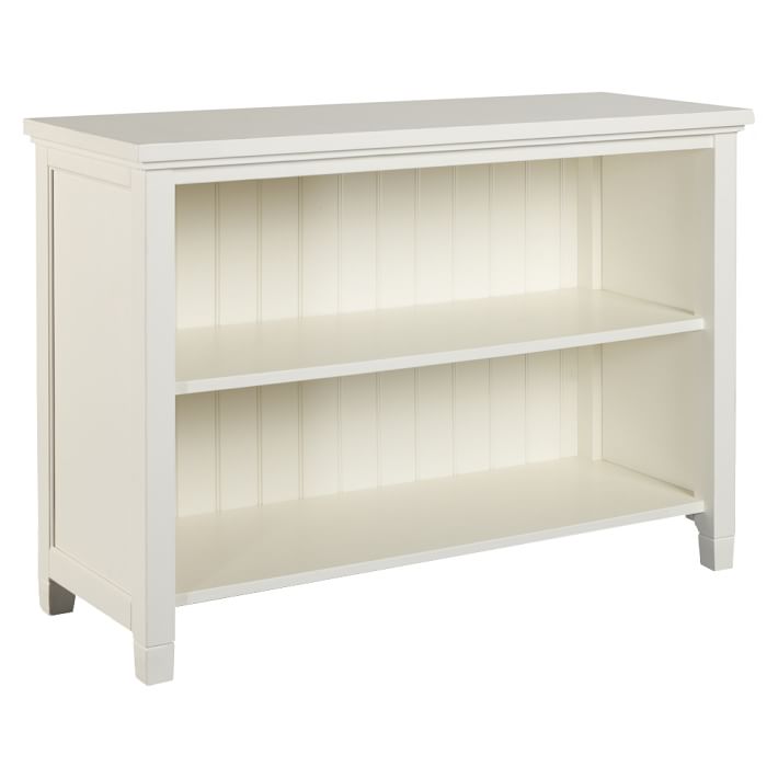 Beadboard 2-Shelf Bookcase, White
