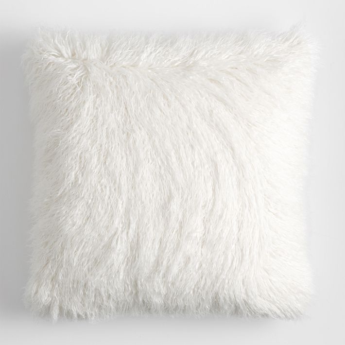 Faux Mongolian Fur Euro Pillow Cover