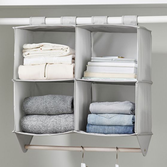 Recycled Double Bar Hanging Closet Organizer 