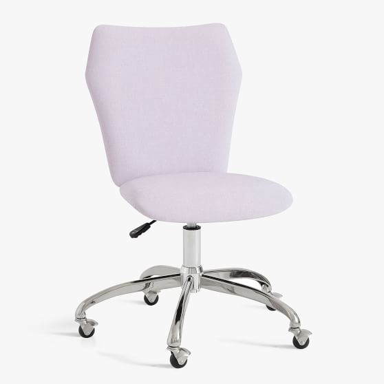 Open Box Chenille Plain Weave Airgo Swivel Desk Chair Washed Lilac
