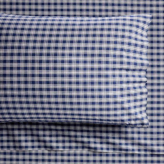 Wilton Plaid Organic Sheet Set | Pottery Barn Teen