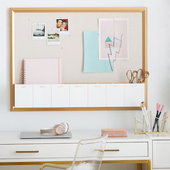 Pinboard with Dry Erase Calendar Cubby Wall Organizers Pottery Barn