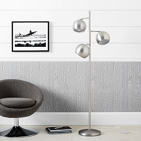 Brushed Nickel Metallic Spotlight Floor Lamp