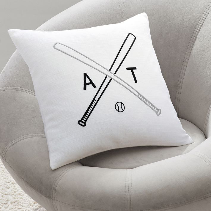 Baseball Monogram Pillow Cover Pottery Barn Teen