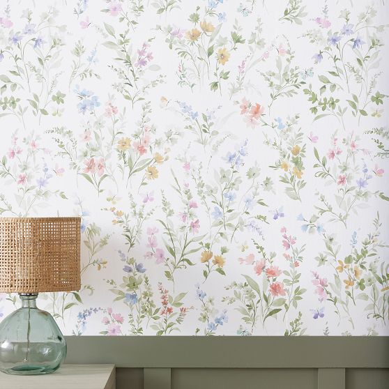 Alana Floral Wallpaper Samples | Pottery Barn Teen