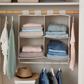 Double Bar Hanging Closet Organizer | Pottery Barn Teen