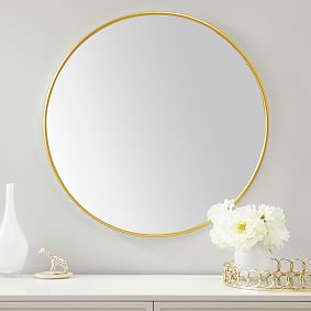 Metal Framed Round Mirror (30