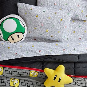 Super Mario™ Power-Up Glow-in-the-Dark Sheet Set | Pottery Barn Teen