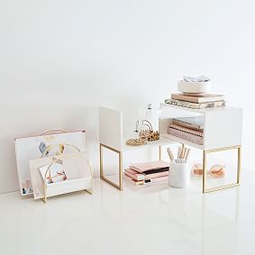 Glam Desk Riser &amp; Shelves Set