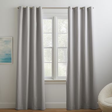 Quincy Cotton Canvas Blackout Grommet Curtain | Pottery Barn Teen