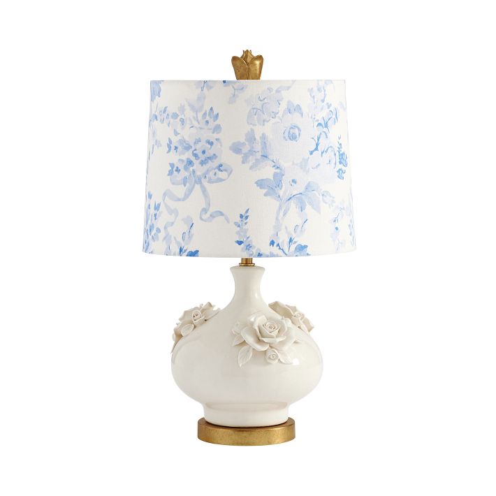 LoveShackFancy Blue Floral Table Lamp