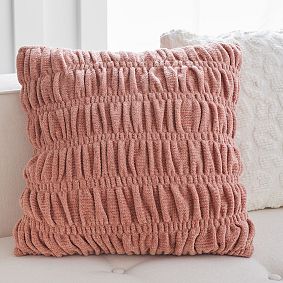 Ruched Chenille Pillow