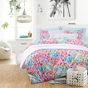 Floral Splash Organic Duvet Cover