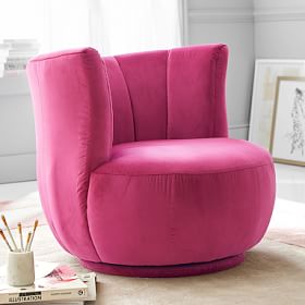 Monique Lhuillier Tulip Chair, Velvet Raspberry | Pottery Barn Teen