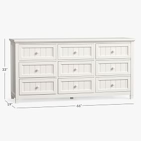 Beadboard 9-Drawer Wide Dresser (66&quot;)