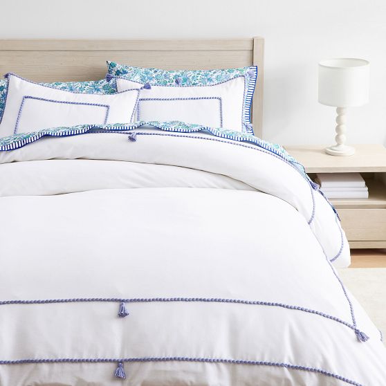 Chambray Tassel Girls Duvet Cover Pottery Barn Teen