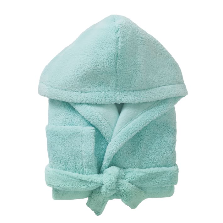 Classic Short Robe with Hood - Pale Seafoam