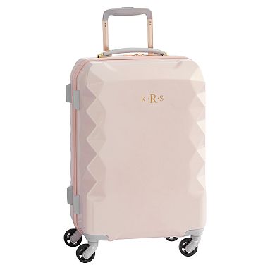 Luxe Hard Sided Blush Carry on Spinner Teen Luggage Pottery Barn Teen