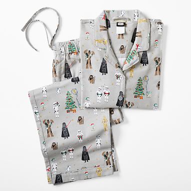 Pottery Barn Teen Cool Santa Flannel Christmas Pajama Set Size 2024 Large NEW Gray