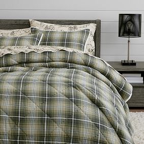 Pottery Barn Teen Basin Plaid offers Sherpa Comforter