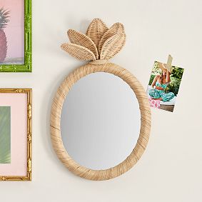 Lilly Pulitzer No Nails Rattan Pineapple Mirror (13&quot;x22&quot;)