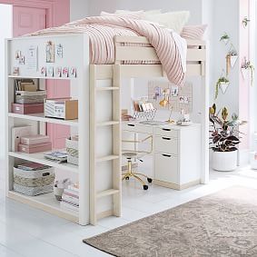 Rhys Loft Bed with Desk Set