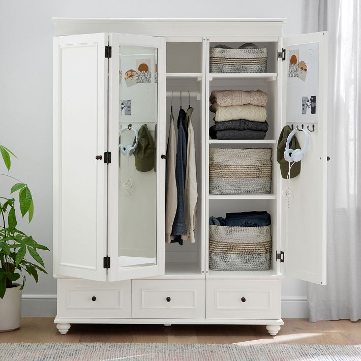 Pottery barn white armoire discount