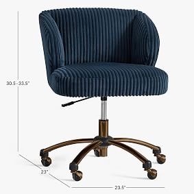 Chamois Midnight Wingback Swivel Desk Chair