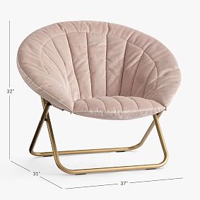 Lustre Velvet Dusty Blush Channel Stitch Hang-A-Round Chair