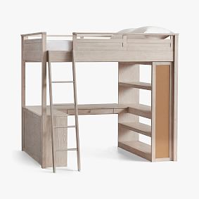 Sleep And Study® Loft, Full, Weathered White