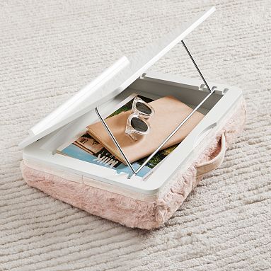 Adjustable Bunny Fur Lapdesk with Storage Blush Pottery Barn Teen