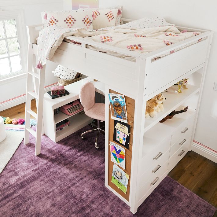 Sleep Study Full Dresser Loft Bed