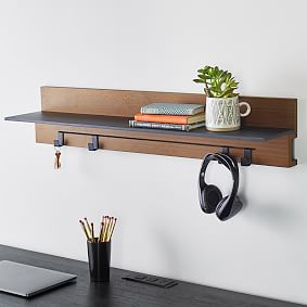 Pottery barn shelf with hooks sale