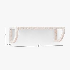 Whitewash Coastal Rattan Shelf