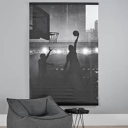 Black and White Basketball Wall Mural