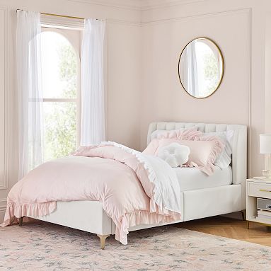 Channel stitch upholstered bed discount
