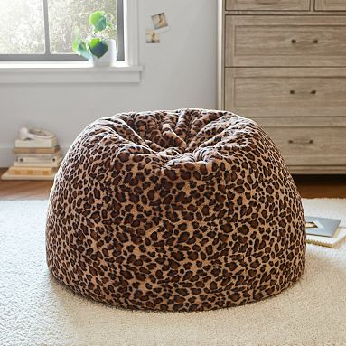 Cheetah Faux Fur Bean Bag Chair Pottery Barn Teen