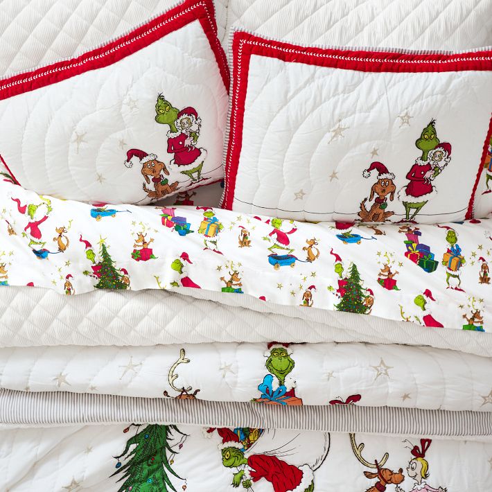 Pottery Barn QUEEN hotsell The Grinch and Max Sheet Set