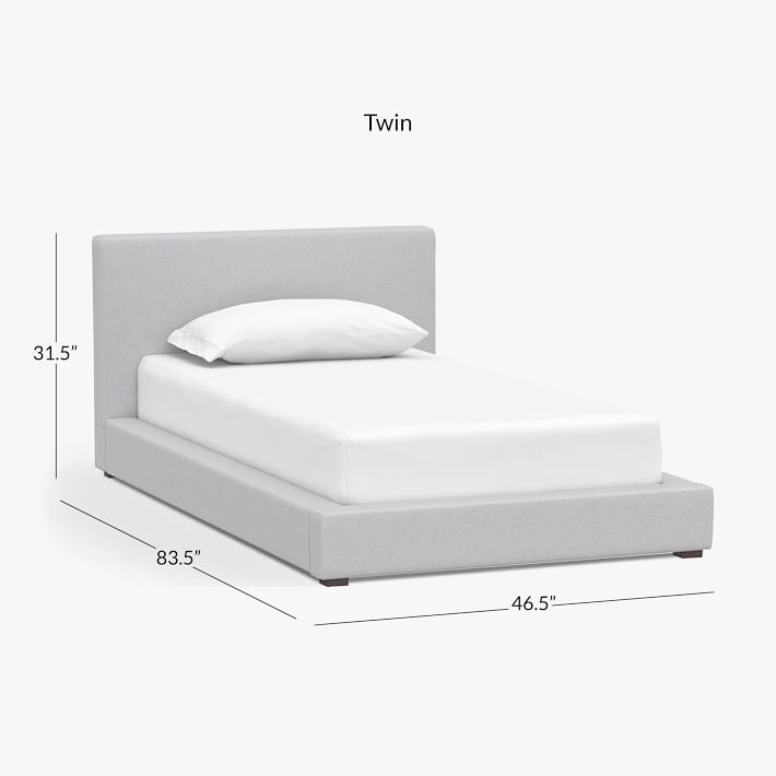 Timo Classic Upholstered Bed Queen Enzyme Washed Canvas Storm Blue