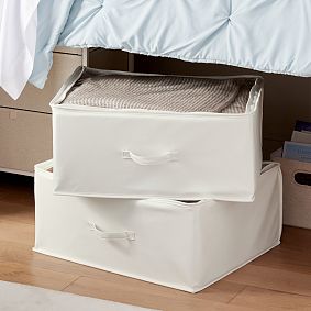 Faux Leather Underbed Bins