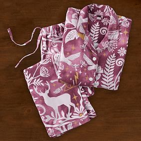 Harry Potter&#8482; Magical Damask Organic Flannel Pajama Set - Burgundy