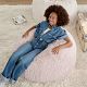 Video 1 for Feathery Faux Fur Fig Bean Bag Chair Slipcover Only