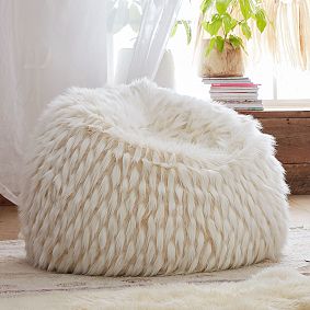 Winter Fox Faux Fur Bean Bag Chair